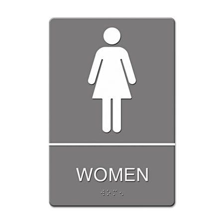 U. S. Stamp & Sign Women, Plastic, 9" x 6", Adhesive 4816